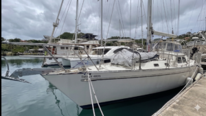 yacht under cloudy sky for yacht delivery