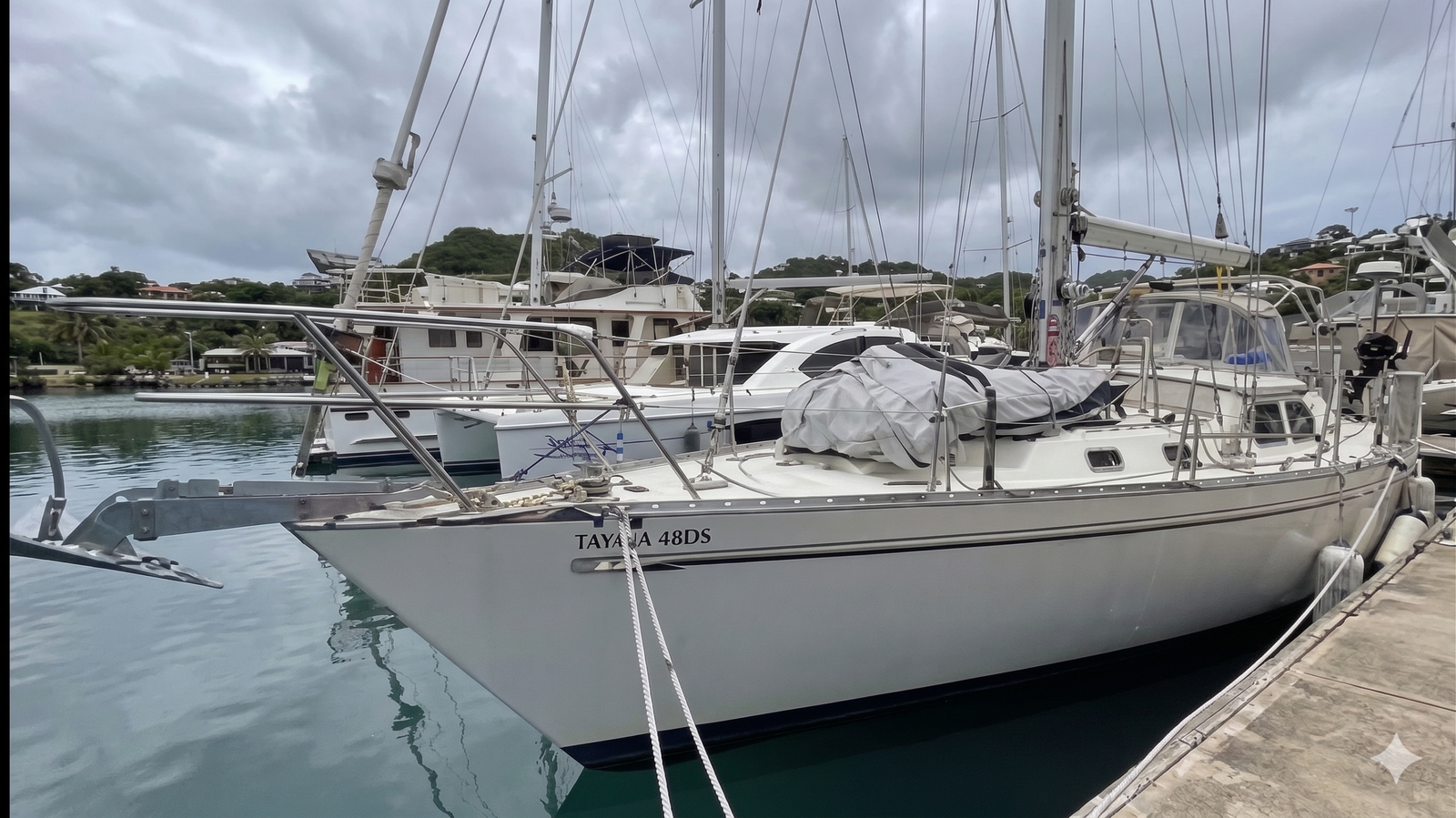 yacht under cloudy sky for yacht delivery