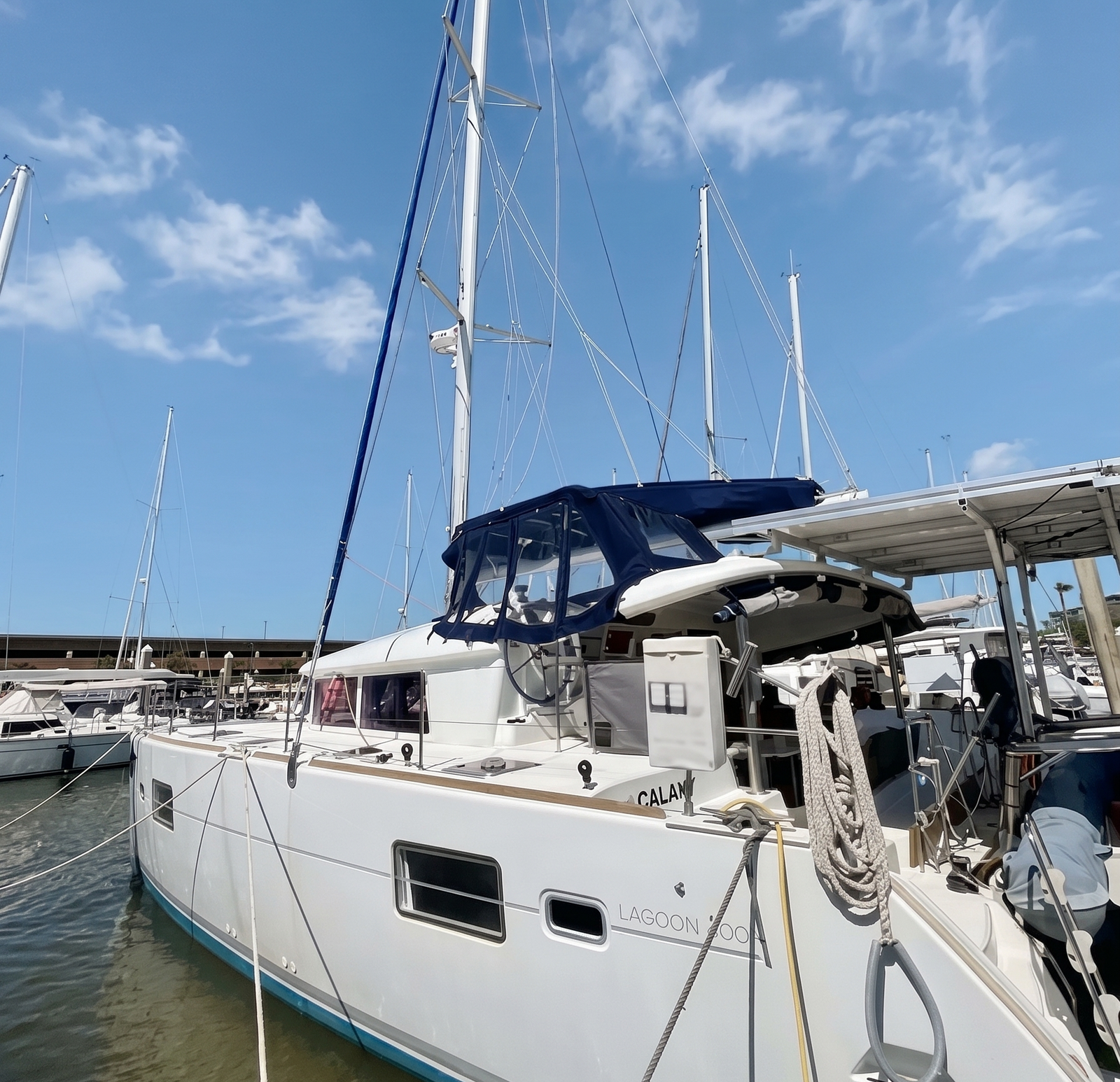 lagoon 40 for yacht delivery with clouds