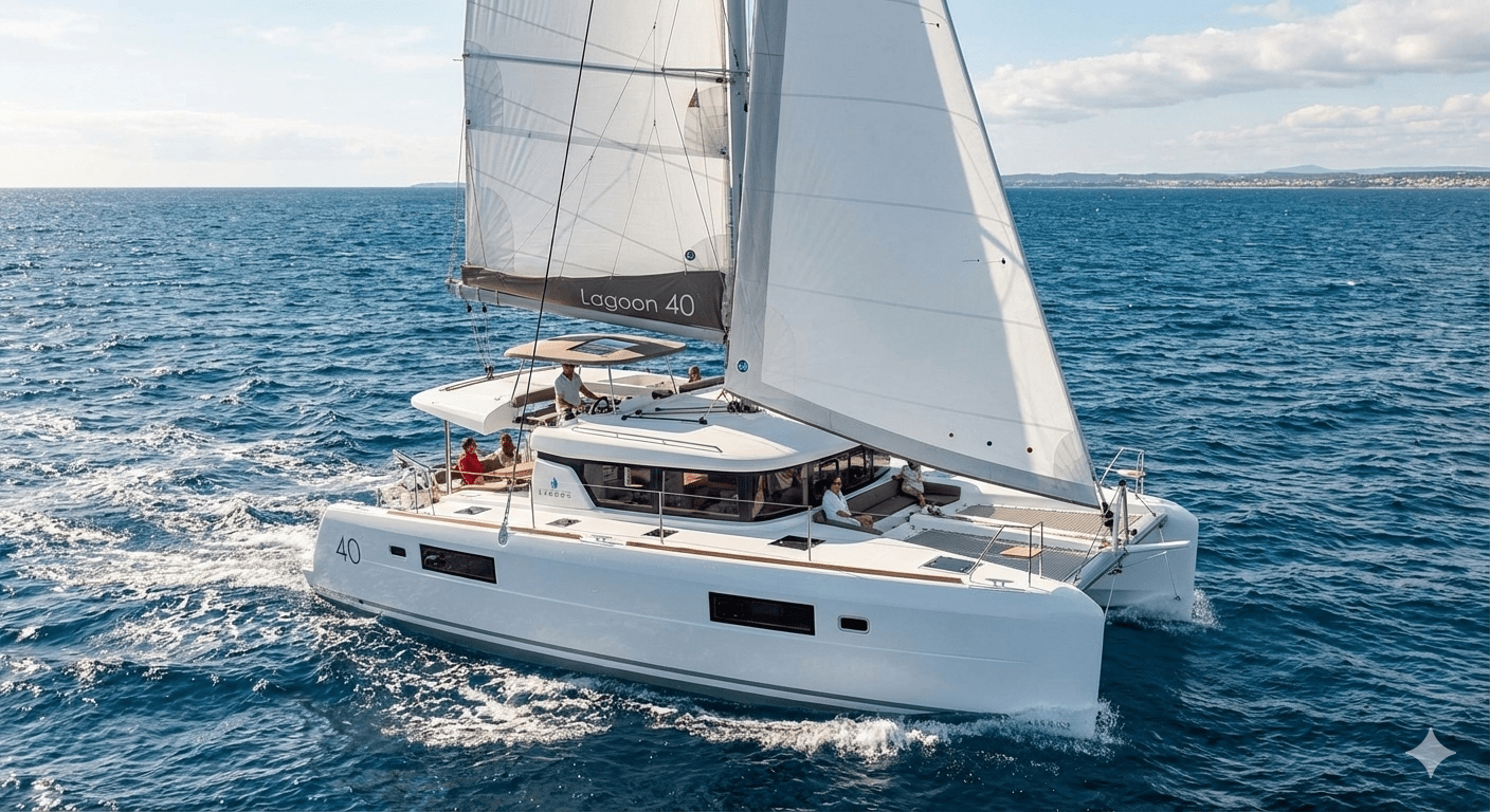 white catamaran on a yacht delivery in australia