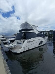 Ultimate 52 tied to a dock in melbourne after the yacht delivery