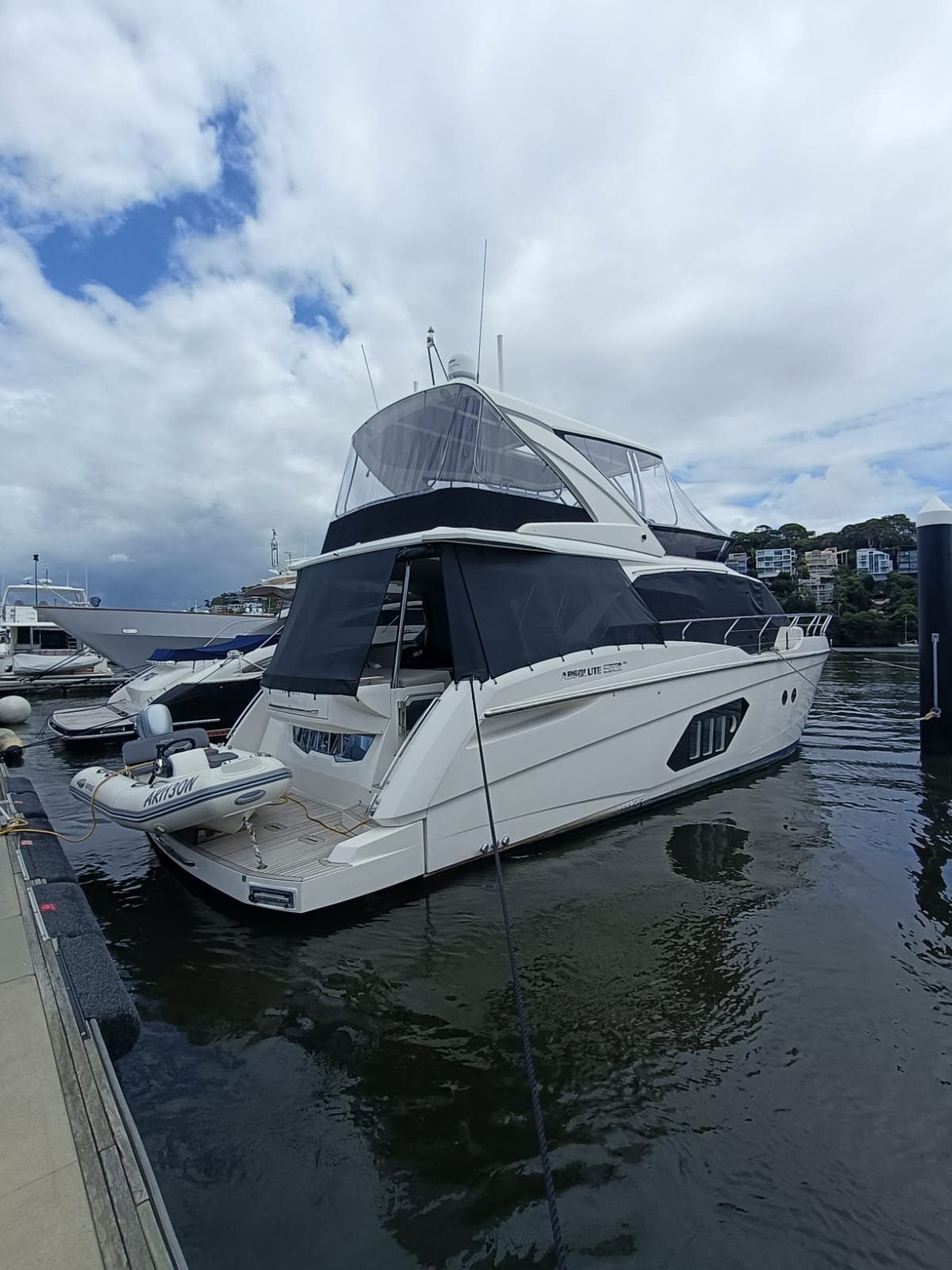 Ultimate 52 tied to a dock in melbourne after the yacht delivery