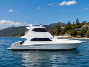 Riviera 51 Enclosed Flybridge white yacht delivery skipper australia